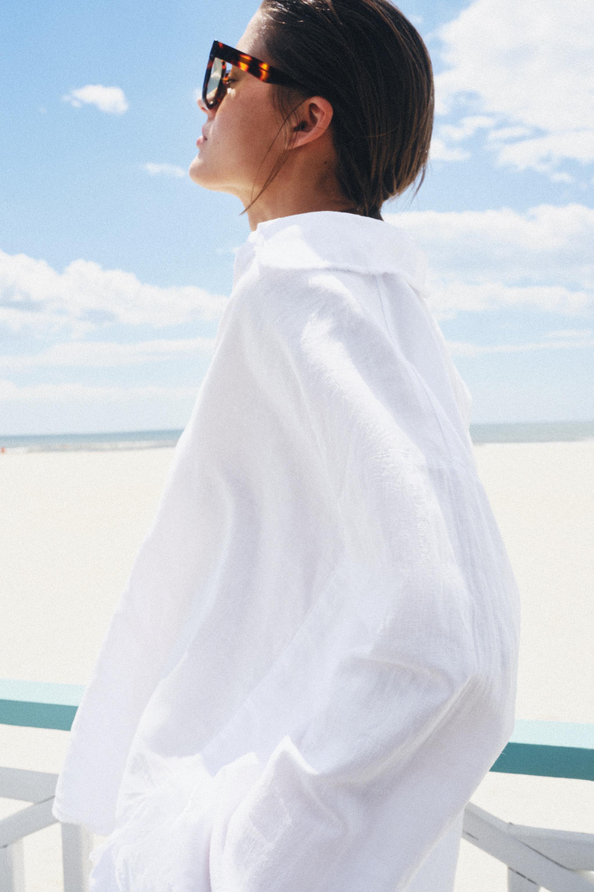 ZW COLLECTION FRINGED LINEN SHIRT